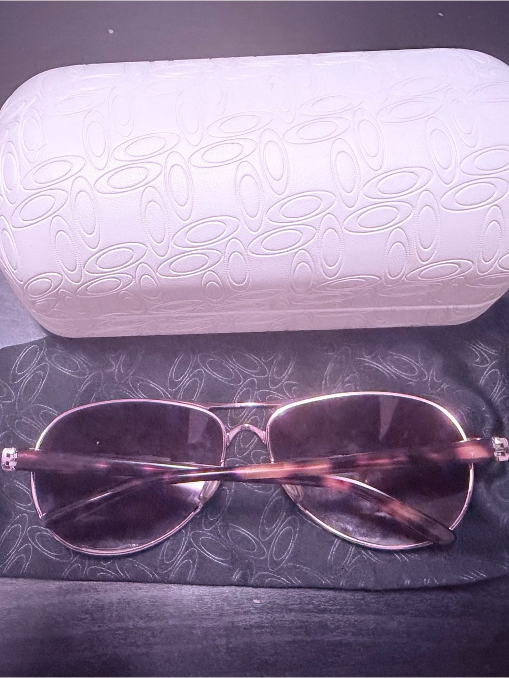 Oakley Women's Rose Gold frame, brownish lens. Aviator Sunglasses - Picture 5 of 10